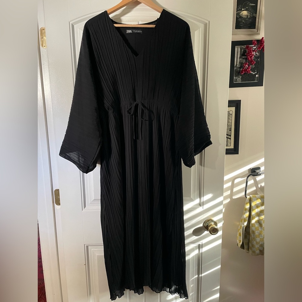 Zara Black Long Sleeve Dress